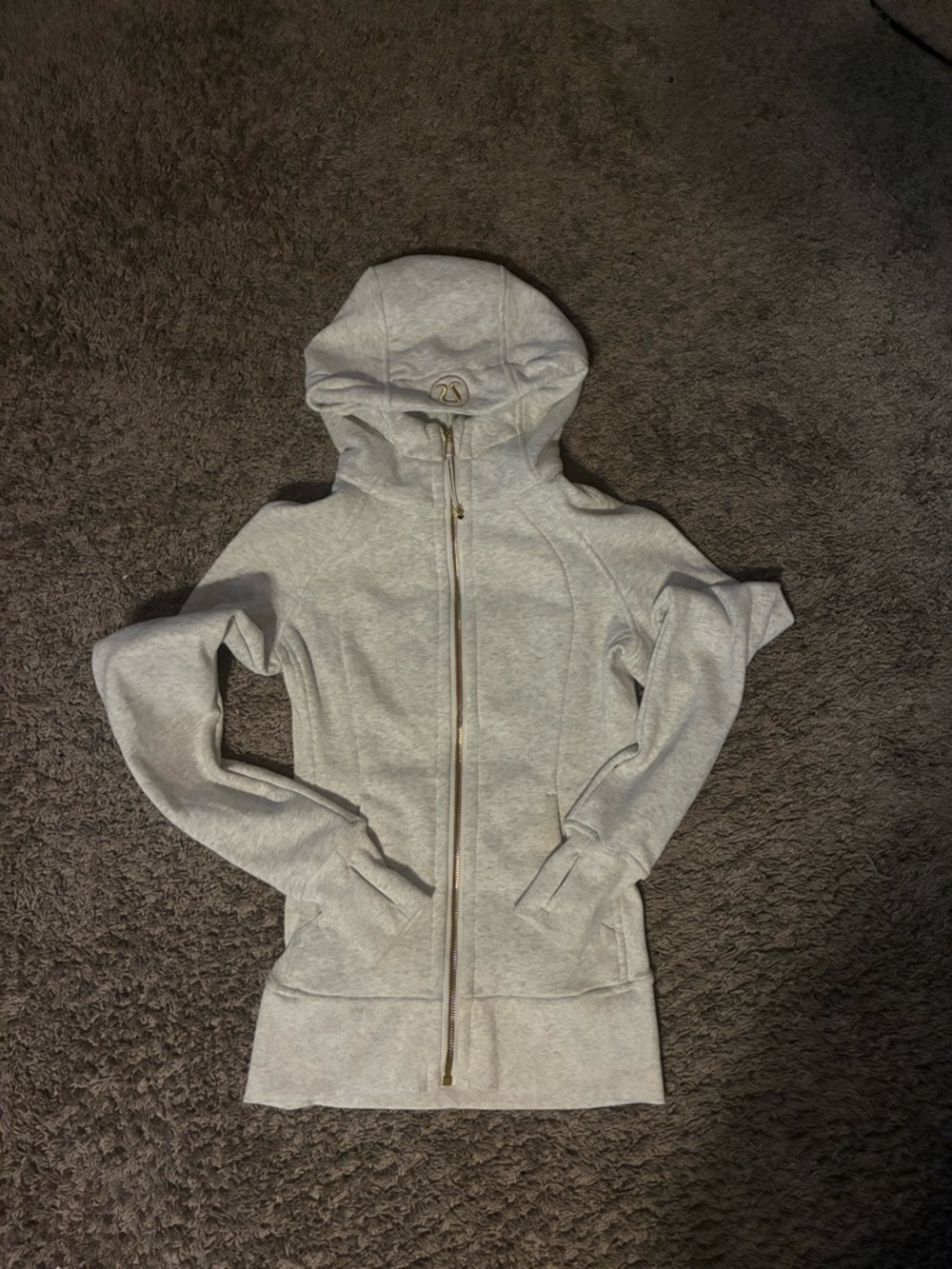 lululemon athletica Light Gray Hooded Zip Jacket
